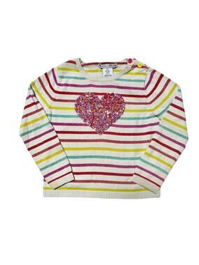 Nula Bug Sequin Heart Sweater Size 5
